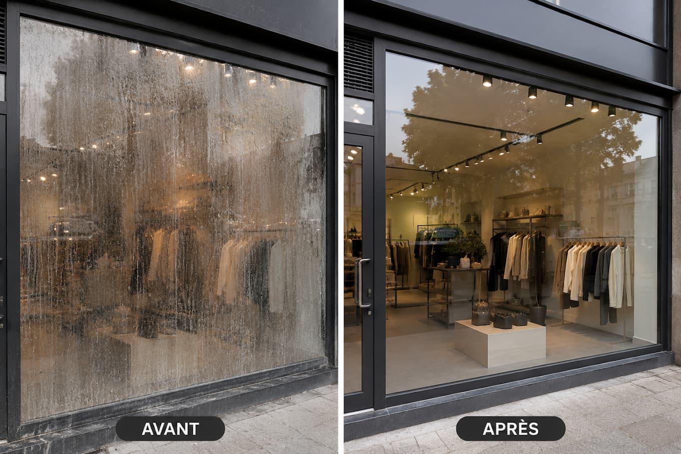 Nettoyage Vitrine Commerciale